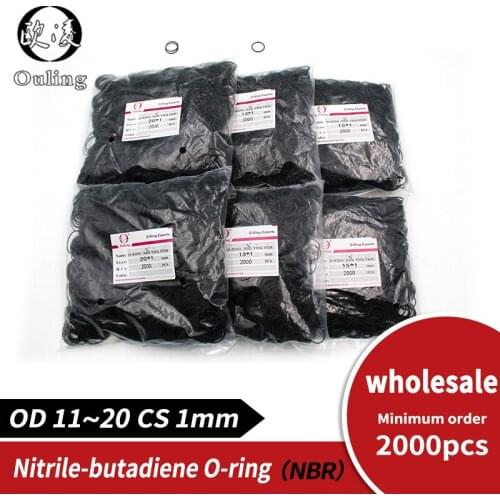 2000PCS/lot wholesale Rubber NBR Sealing 1mm Thickness OD11/12/13/14/15/16/17/18/19/20mm O Ring Seal Nitrile Gasket Oil Rings