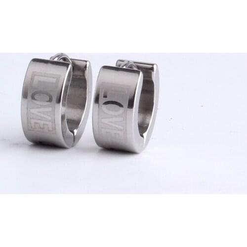 6MM silver color LOVE 316L Stainless Steel Stud Earrings for men women wholesale