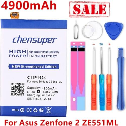 Chensuper new 4900mAh C11P1424 Battery For Asus Zenfone 2 ZE551ML ZE550ML 5.5 Inch Lithium Polymer Battery
