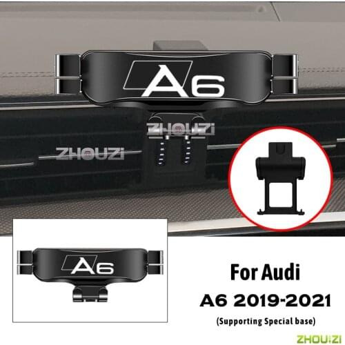 Car Mobile Phone Holder Special Air Vent Mounts Stand GPS Gravity Navigation Bracket For Audi A6 2019-2021 Car Accessories