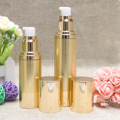 Airless Pump Bottle Gold Color PP Bottle Airless Vacuum Eye Cream Essence oil Lotion Pump Bottle Toiletries 30ml 50ml F20171964