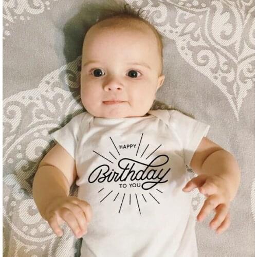 Happy Birthday To You Baby Boys Girls Unisex Bodysuits Happy Bithday Daddy Cute Baby Party Present Wear Fashion