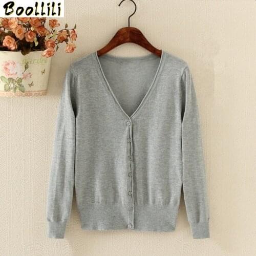 Boollili Womens Cardigan Knitted Sweater Long Sleeve Crochet Female Cardigan With Buttons Short Sweater Women Cardigans