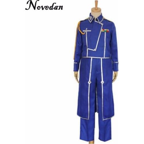 Fullmetal Alchemist Cosplay Anime Roy Mustang Costumes Military Uniform Suit Coat/Jacket + Pants + Gloves