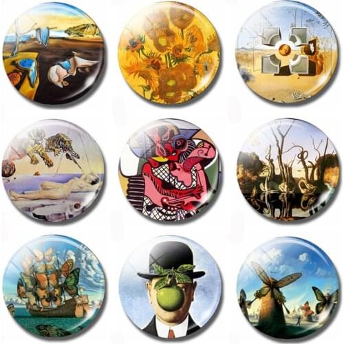 Dali Salvador, Rene Magritte, Pablo Picasso Surrealist Painter Art Souvenir Fridge Magnets Refrigerator Glass Magnetic Stickers