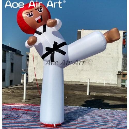 Hot sale Cartoon model inflatable Taekwondo man model inflatable karate man replica for Sports events and games