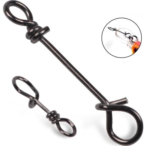 30Pcs Stainless steel Connector Fishing Fastach Clips Fishing Swivels Snaps Swivel Rolling Snap Quick Connection Accessory