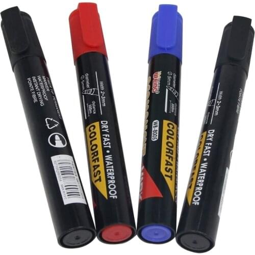 4pcs/set permanent marker pen non-toxic waterproof oily black blue red pen quick drying Signature Pen Stationery Supplies