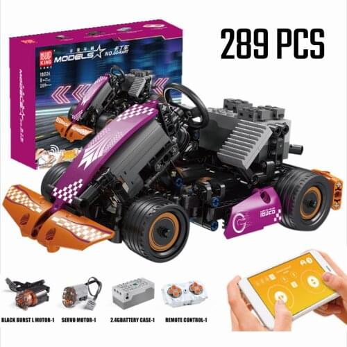 MOULD KING High-Tech 18026 The APP RC Motorized Go-Kart Racing Car ModelToys Climbing Car Building Block Kids Christmas Gifts