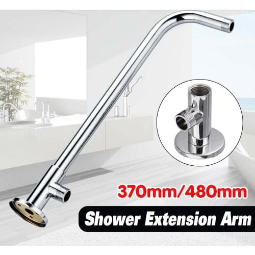480mm 370mm Wall Mounted Shower Head Extension Arm Bottom Entry Hose Shower Extension Arm Fitting Mount Base for Home Bathroom