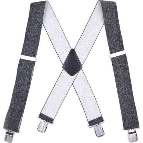New Men Suspenders 4 Clip-On X-Strap 5CM Wide Trousers Braces Elastic Strap Shirt Stays Adjustable Suspenders For Boys Bretels