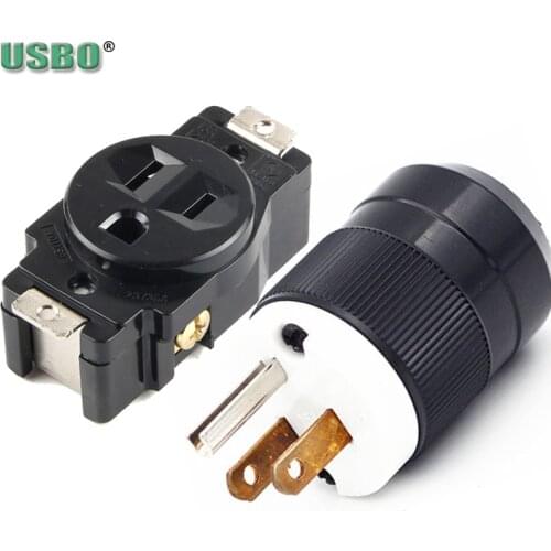 125V 15A L5-15p L5-15R copper Female male wired lock connector US industry Generator control nema power plug Receptacle Socket