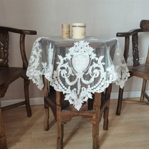 Variety Of Square European Embroidered Lace Tablecloth Coffee Tea Set Table Cover Christmas Wedding Banquet Party Decoration