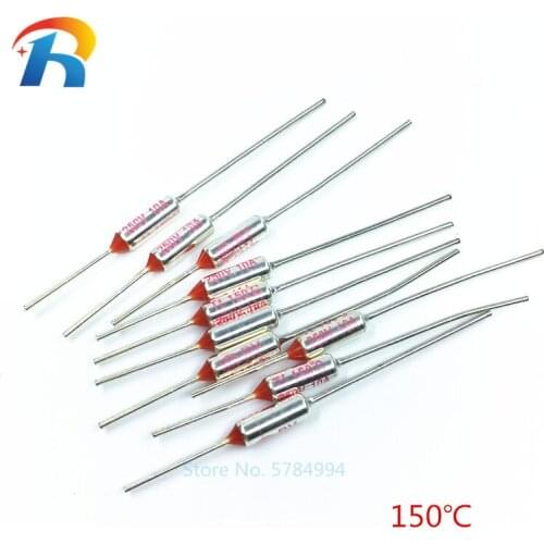 RY 100pcs/Lot New Micro thermal fuse 10A 250V RY 150 Degrees Tf 150 C Mini temp Fuse metal shell Thermal Cutoff 150