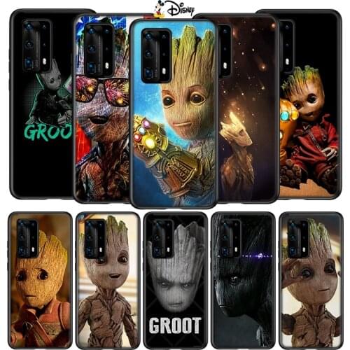 Silicone Cover Groot cute For Huawei P40 P30 P20 P10 P9 P8 Pro Lite E Plus mini Pro 5G 2017 2019 Phone Case