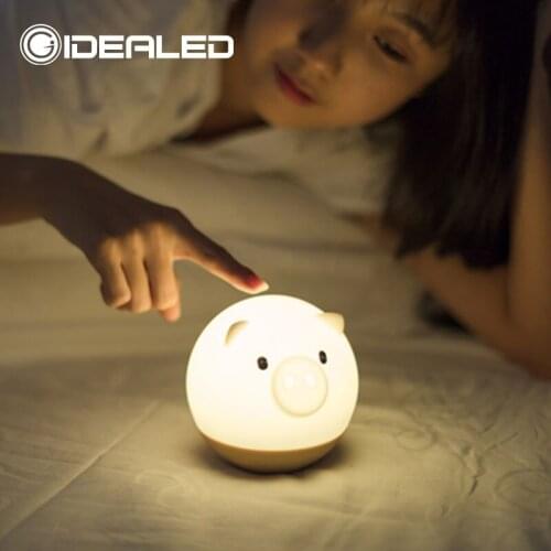 3D LED lamp cute pig night light silicone light emotional light for infant child ambient dimming Bedside Bedroom Living Room