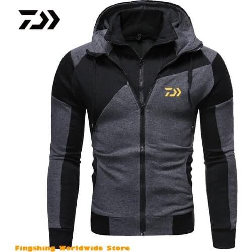 New Hoodie Men 2020 Spring Sport Long Sleeve DAIWA Fishing Clothing Slim Zipper Hoody Sweatshirt Men Hooded Fishing Jacket