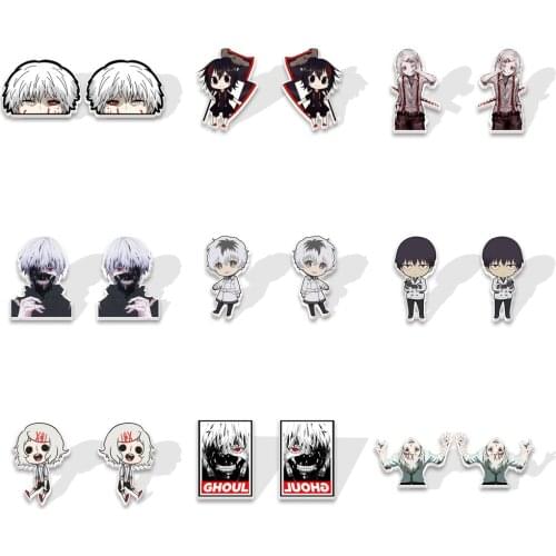 Japan Anime Earrings Tokyo Ghoul Indie Kid Resin Epoxy Stud Earrings Charms for Earrings