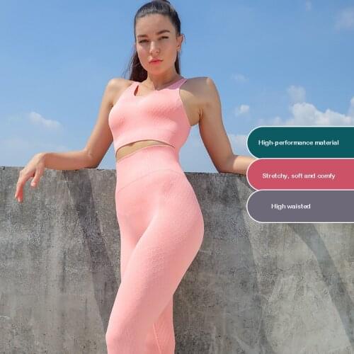 Womens Suit for Fitness Comfy and Unique Sport Gym Legging Yoga Bra Crop Top Workout Clothing Two Piece Set Tracksuit Sportwear