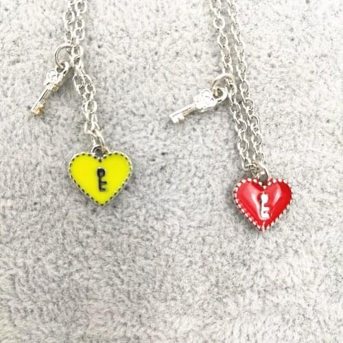 Timlee N142 Free Shipping Fashion Heart Key Pendant Women Chain Necklace