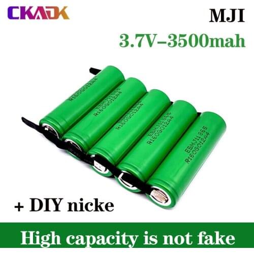 100% Original INR 18650 MJ1 3500 MAH 10A li-iony MJ1 18650 bateria 3500 MAH baterias + DIY nicke
