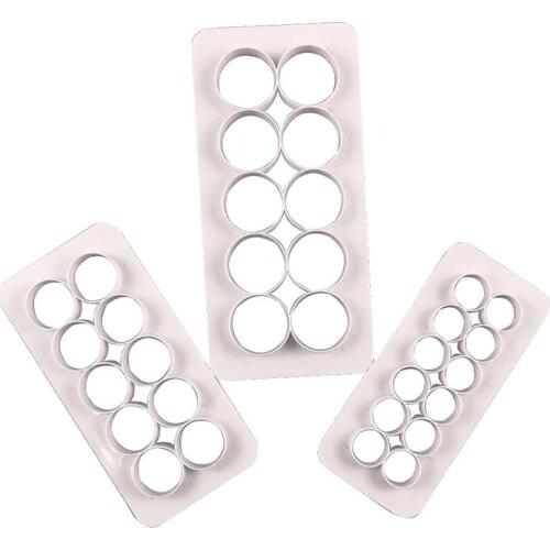 3pc Round Geometric Cookie Cutter Embosser Fondant Biscuit Cake Mold Cake Decorating Tools Baking Pastry Accessories K931