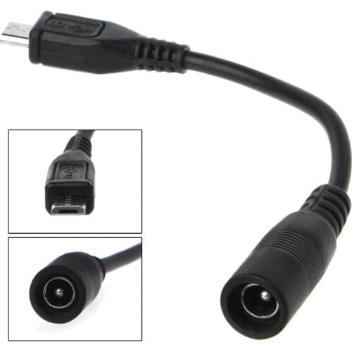 5.5x2.1mm DC Power Plug Waterproof Jacket Female To Micro USB Male Adapter Cable