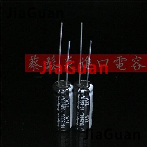 50PCS NEW RUBYCON ZLH 10V1500UF 8x20mm 105 degrees 1500uF/10V high frequency low resistance and long life zlh 1500UF 10V