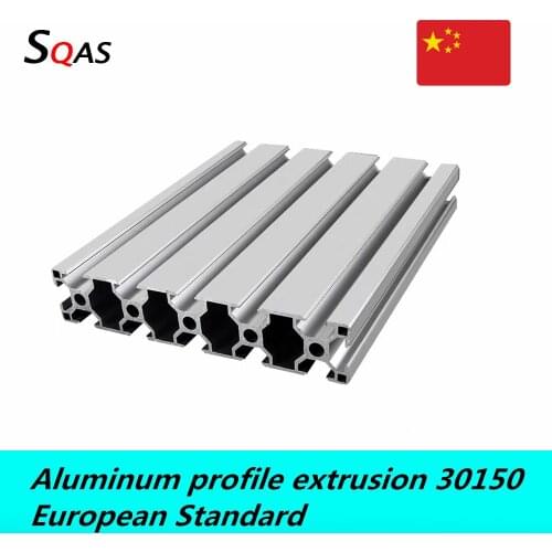 Free shipping via UPS/Fedex/TNT/DHL Aluminum profile extrusion 30150 500mm-1500mm silver European Standard 30mmx150mm for CNC