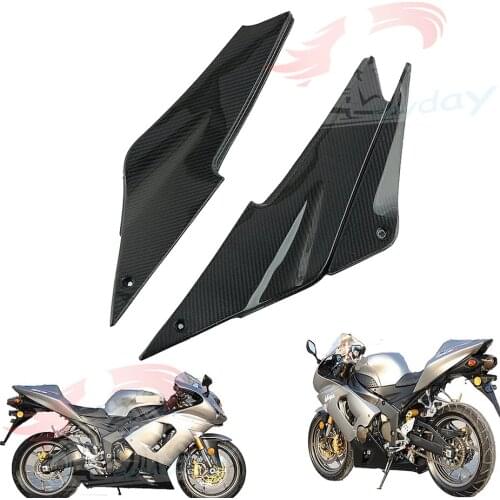 Tank Side Cover Panels Fairing Gas Seat Cover Trim Fairing Fiber For Kawasaki ZX6R 636 2005 2006