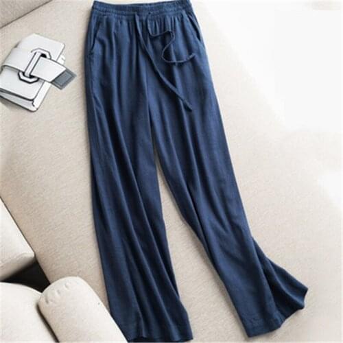 Fashion Pantalon Femme Trousers Women Solid Spodnie Damskie Pants Clothes High Waist Casual Wide Leg Pants Casual