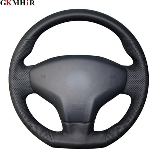 Black Soft Artificial Leather Car Steering Wheel Covers Wrap for Citroen Elysee C-Elysee 2014 New Elysee Peugeot 301