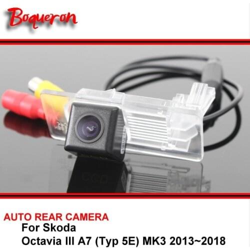 For Skoda Octavia III A7 (Typ 5E) MK3 2013~2018 Night Vision Car Reverse Backup Rearview Parking Rear View Camera HD CCD SONY