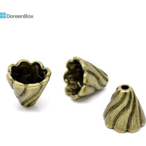 Doreen Box Lovely 30 Bronze Tone Bead Caps 12x13mm(Fit 12-16mm Bead) (B13324)