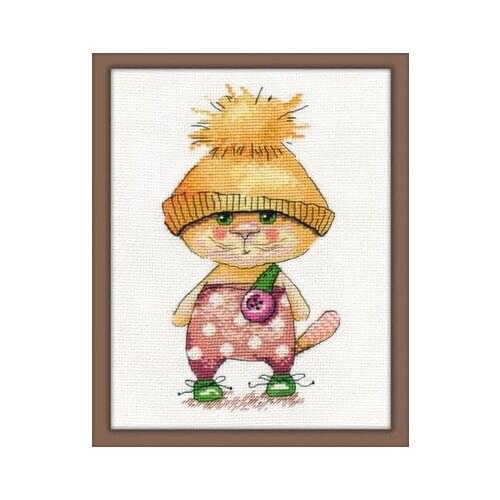 G Mouse avatar Counted Cross Stitch Kit Cross stitch RS cotton with cross stitch Phonograph A cat in a hat