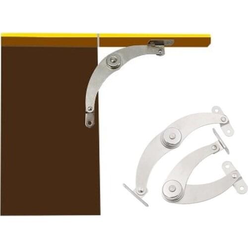 2pcs Stainless Steel Hydraulic Hinge Adjustable Randomly Stop Lift Up Flap Stay Support Hinges Cabinet Door Furniture Hardware