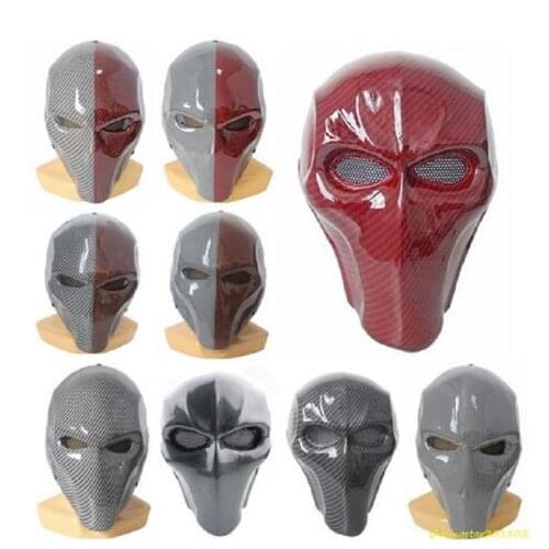 Halloween Black Red Imitation Carbon fiber Full Face Dance Party Prom