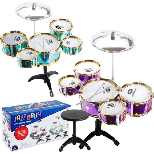 Children Music Toy Shelf Drum Beginner Simulation Jazz Drum Percussion Instrument Early Educational Toys 3-8 Kids Birthday Gift