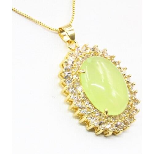 Stone Pendant Stainless Steel Chain Necklace Pendant For Women 28x37mm Natural Stones Jades Chalcedony Pendants Jewelry B3314