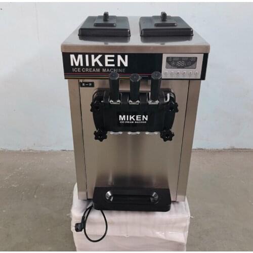 Commercial Soft Ice Cream Machine Three Flavors Ice Cream Makers Desktop Sundae Ice Cream Making Machine