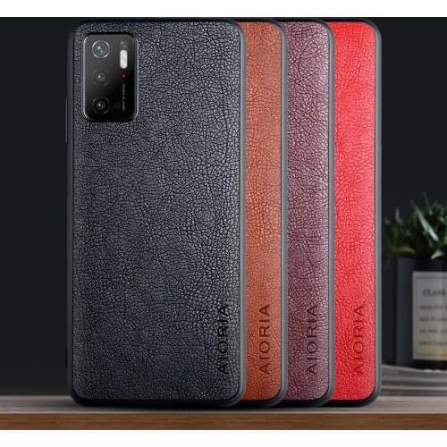 Leather Case For Xiaomi Poco M3 Pro Luxury Style High Grade Retro Litchi PU Material Soft TPU Cover for poco m3 pro phone case