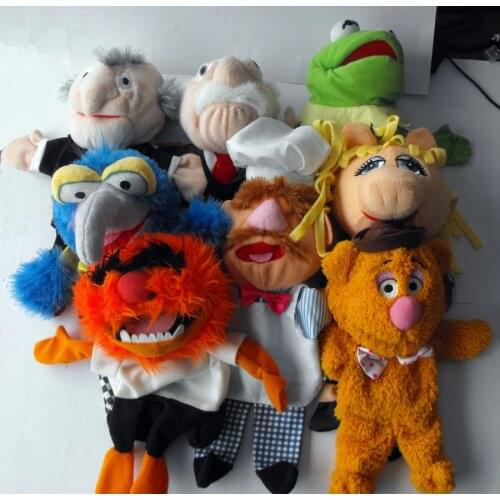 The Muppets Puppet Kermit Frog Fozzie Bear Swedish Chef Miss Piggy Gonzo Plush Stuffed 28cm Hand Puppets Baby Kids Children Toys