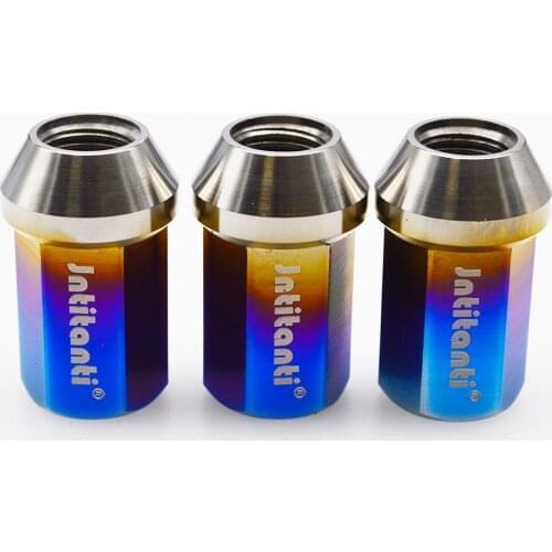 M12*1.25*35 Burned blue high performance full hex Gr5 titanium car wheel nut with close end