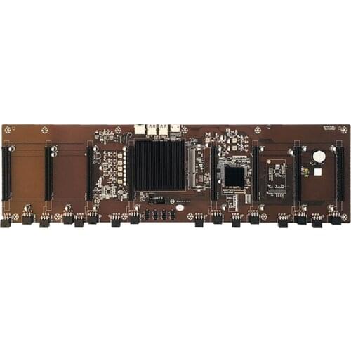 HM65 Mining Machine Motherboard 8-Card In-Line 68mm Graphics Card Pitch DDR3 8G 1600MHz SATA CPU BTC Mining Motherboard