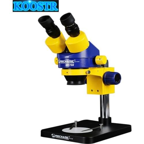MECHANIC MC75S-B1 Binocular Stereo Zoom Microscope Eyepieces LED Ring Light Lens Mobile Phone Repair PCB Maintenance Microscope