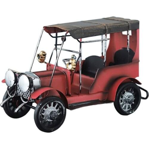 Metal Antique Vintage Car Model Handcrafted Collections Collectible Vehicle Toys Vintage Decoration for Bar or Home Bookshelf