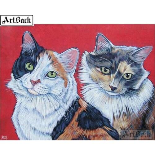 Full square drill 5d diy diamond painting two cat pictures home decoration diamond mosaic new arrival diamond cross stitch