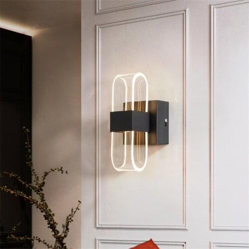 PMMA Lampshade Wall Lamps Nordic Modern Living Room Bedroom Wall Sconce Lights Restaurant Corridor Glow Plate Deco Fixtures