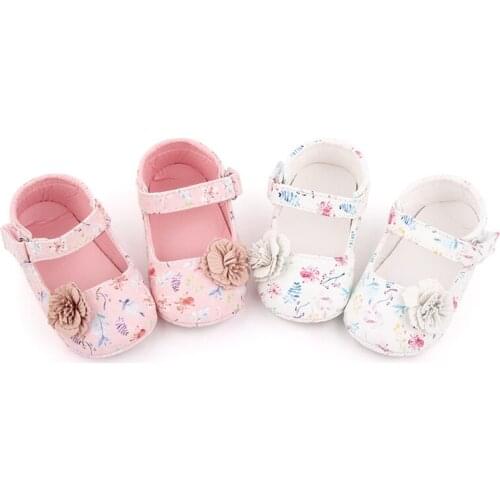 Baby Girls Princess Dress Shoes, Non-Slip Soft Sole Leather Mary Jane Flats with 3D Flower 0-12Months