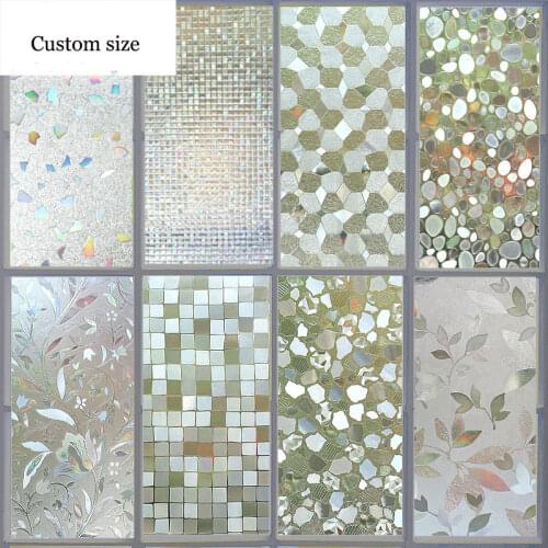 No Glue 3D Laser Electrostatic Glass Film For Move Doors and Windows Flower Paper Drop-Shipping Sunshade Opaque Window Stickers